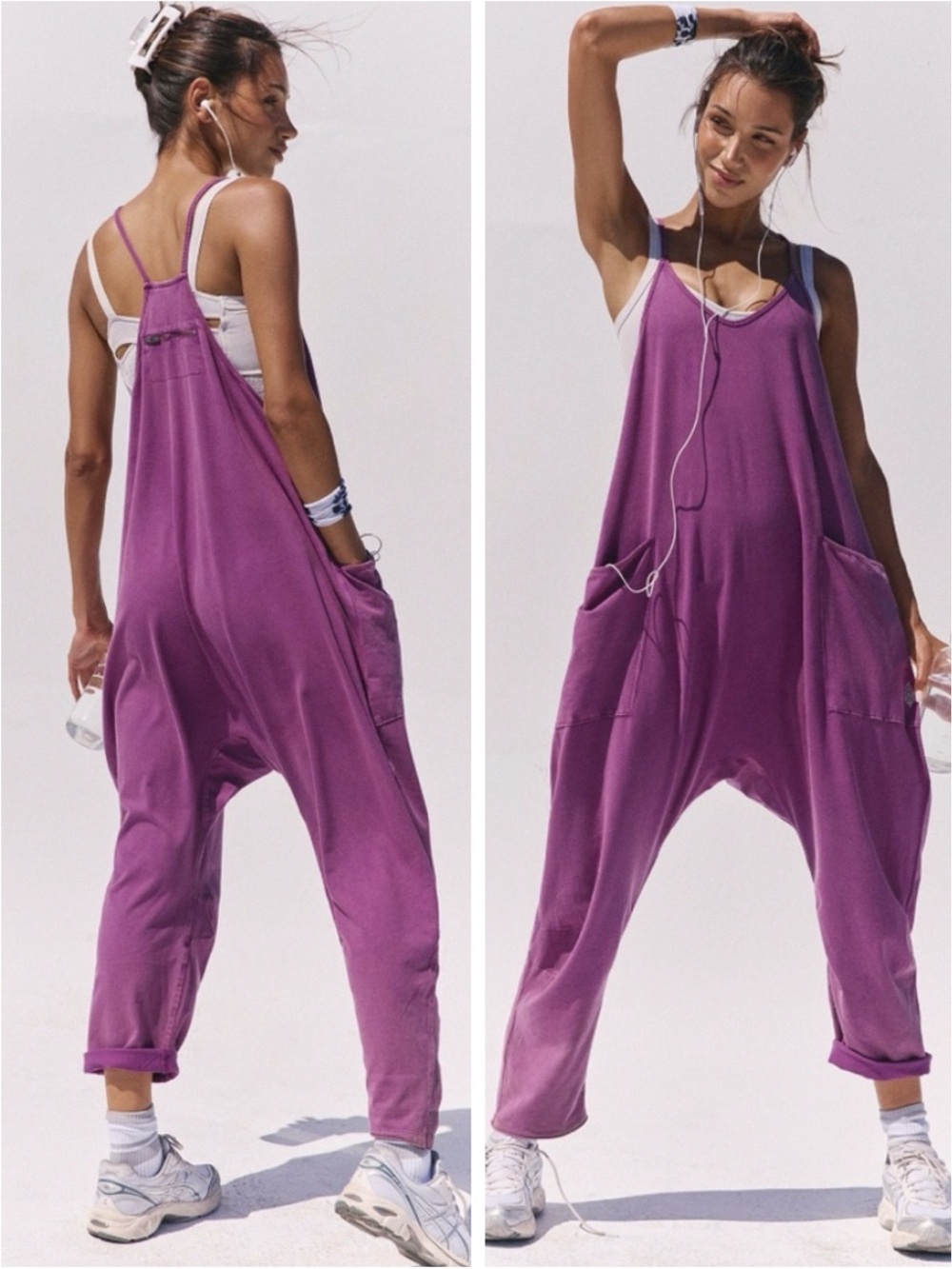 NWT Free People x FP Movement Hot Shot Onesie in Deep Mulberry